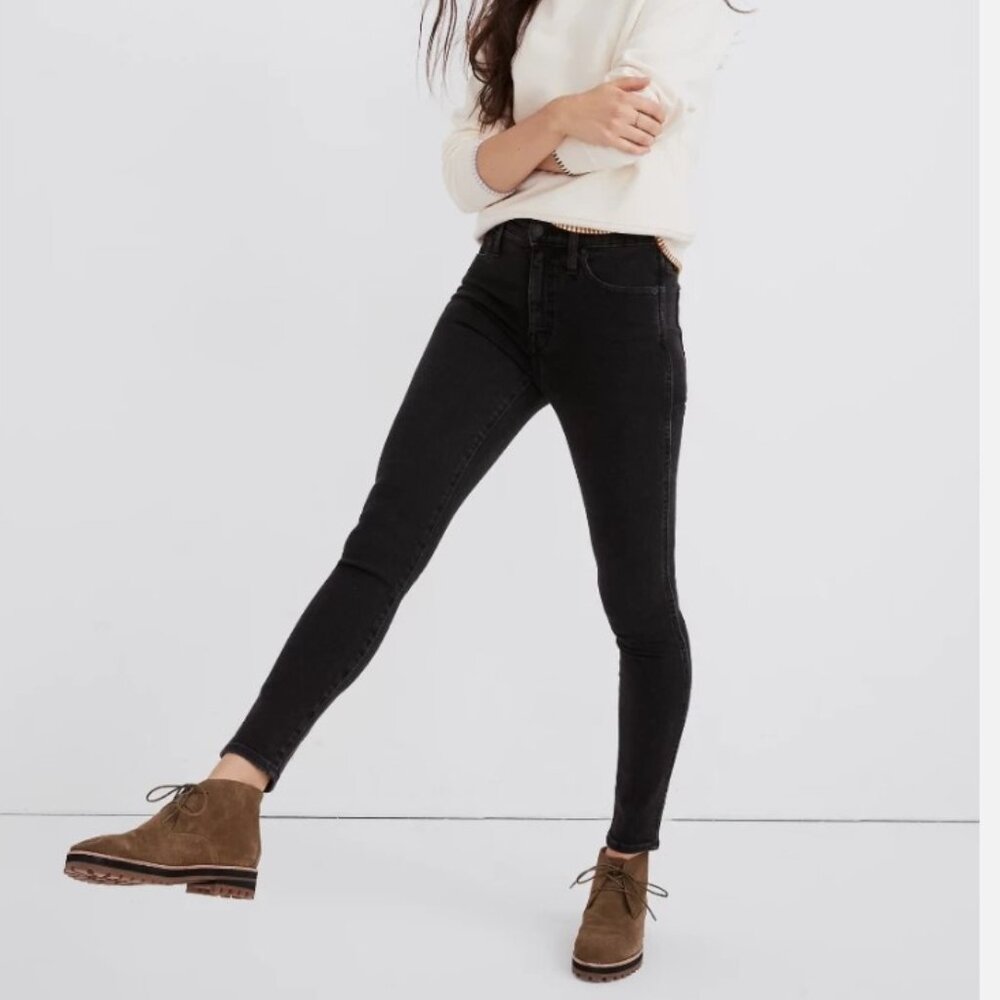 Madewell Taller 10" High-Rise Skinny Jeans- Black- 25